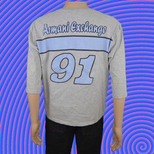 Armani Exchange (AX) Mens 3/4 Sleeve Shirt Grey XL